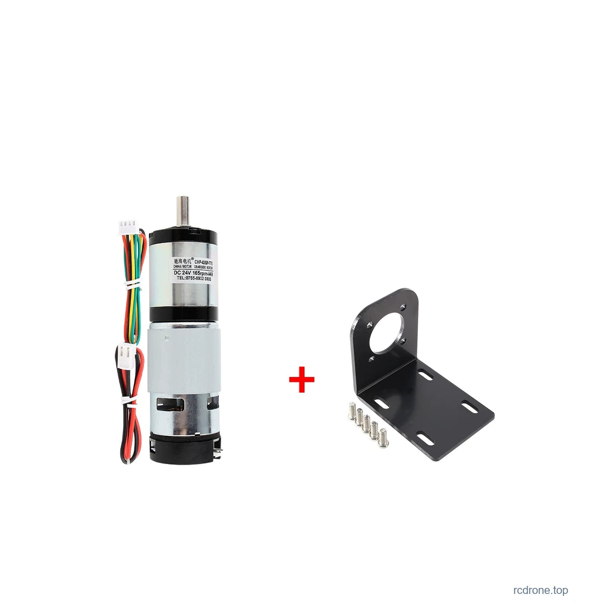 Encoder motor, mounting bracket and hardware package