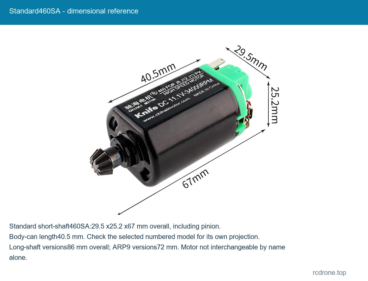 Standard460SA - dimensional reference