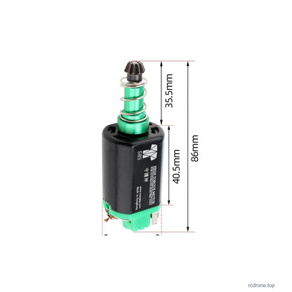 Long Shaft Motor - No.22 SHS - Powder Pinion; original dimension references