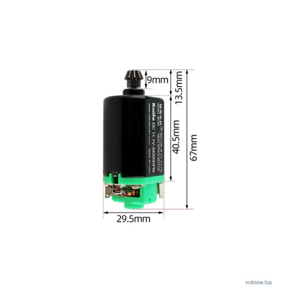 Short Shaft Motor - No.9 Green Demon - MIM Pinion; original dimension references