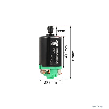 Short Shaft Motor - No.10 SHS - MIM Pinion; original dimension references