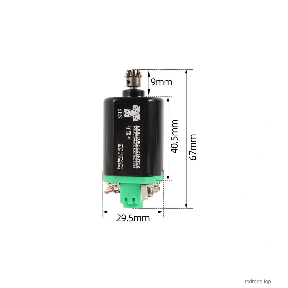 Short Shaft Motor - No.11 SHS - Powder Pinion; original dimension references