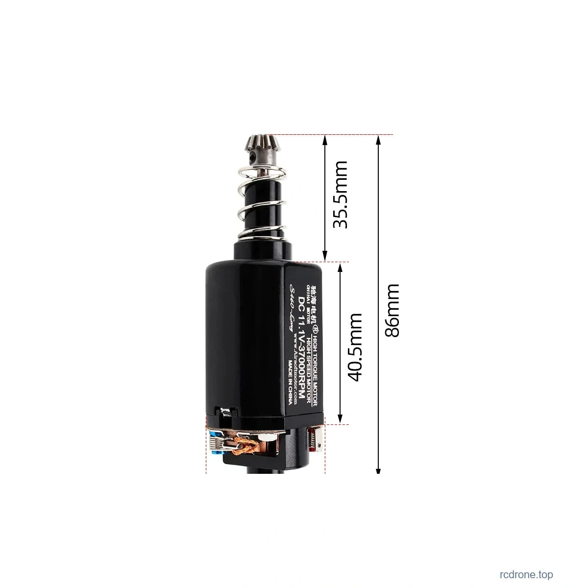 Long Shaft Motor - No.17 N35H High Speed; original dimension references