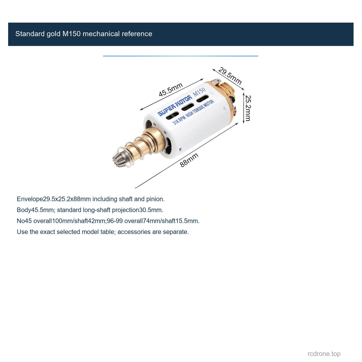 Standard gold M150 mechanical reference