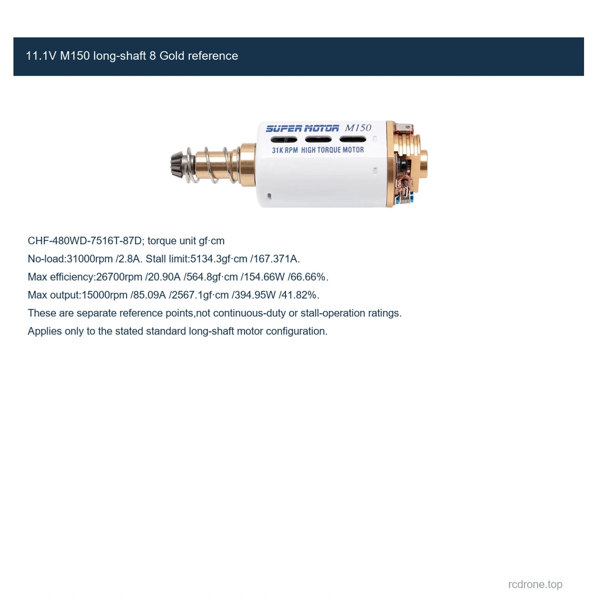 11.1V M150 long-shaft 8 Gold reference
