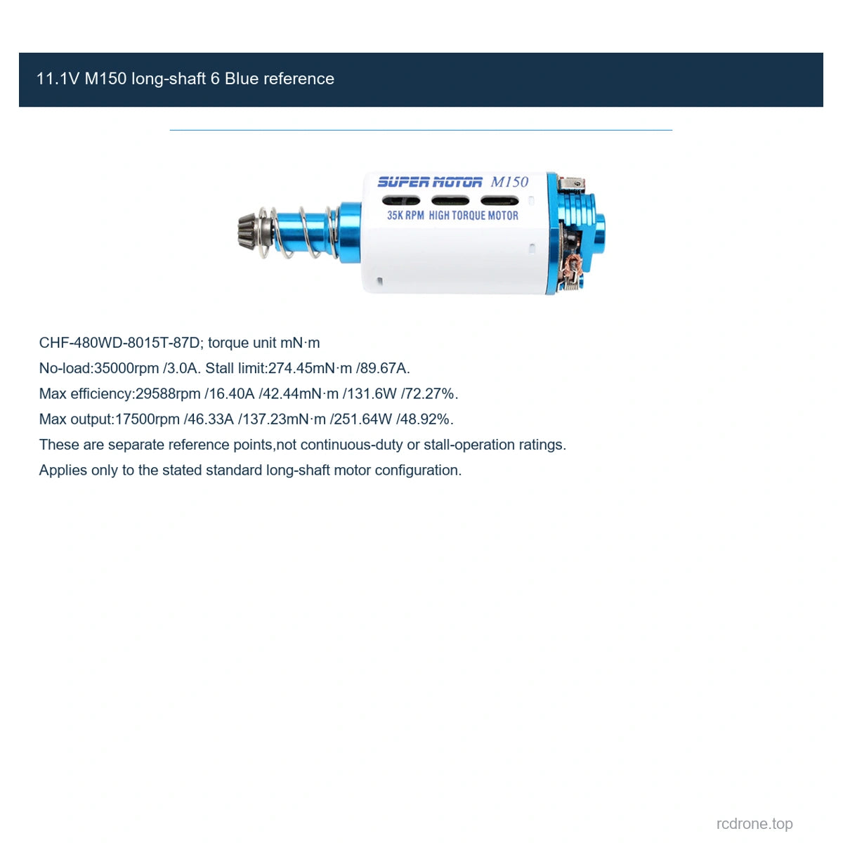 11.1V M150 long-shaft 6 Blue reference