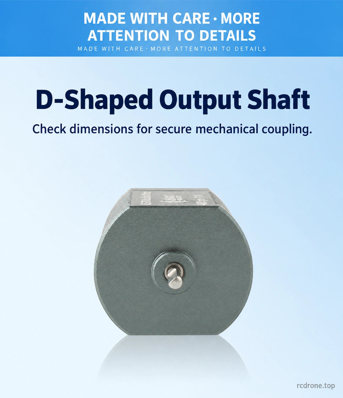 BL370-F D-shaped output shaft detail