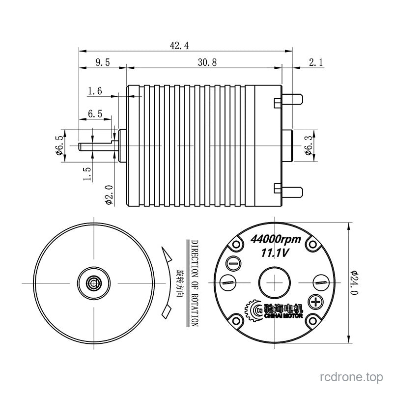 BL370-R standard D-shaft mechanical drawing; dimensions in mm