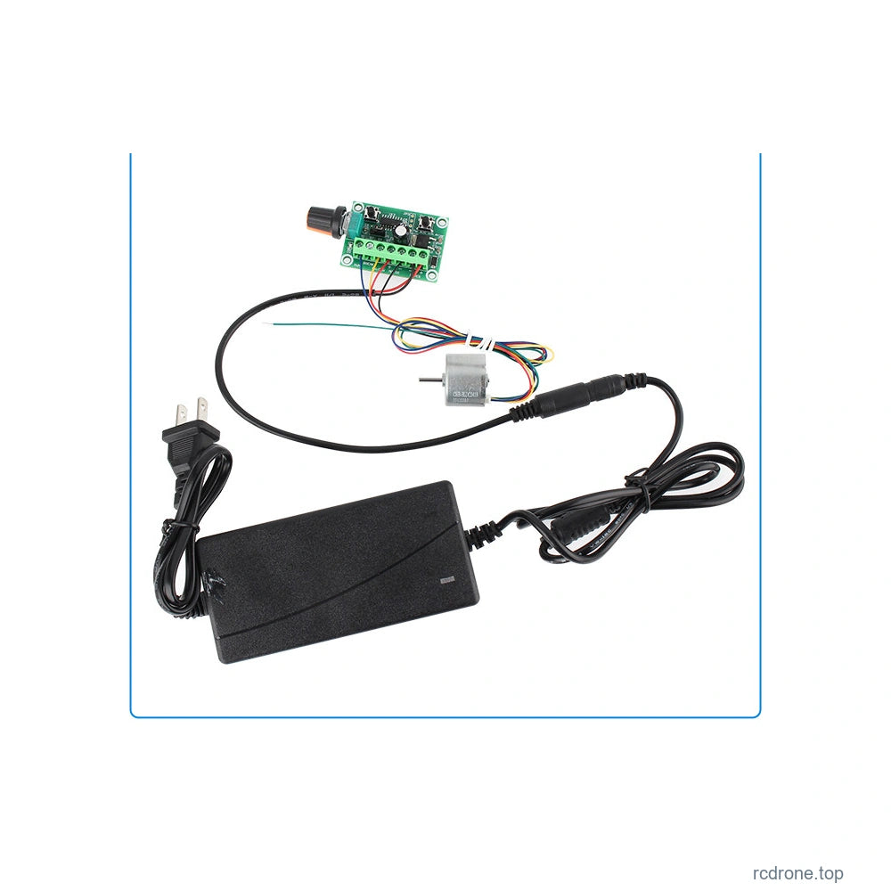 Motor, controller and power adapter connection example; full kit option only