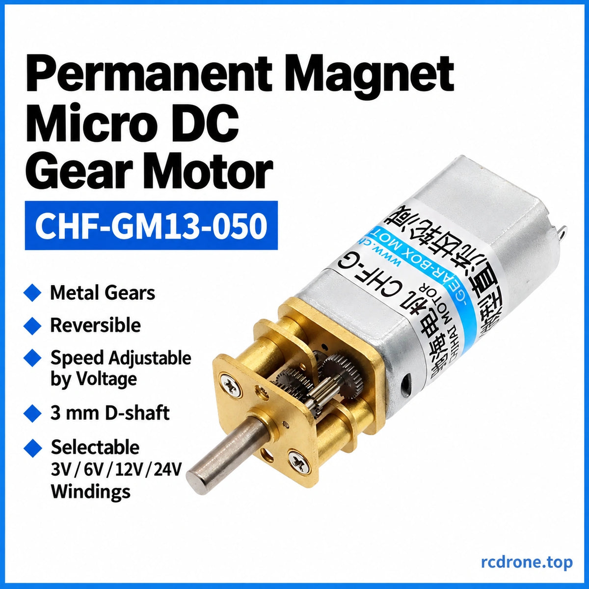 CHF-GM13-050 metal-geared DC motor features