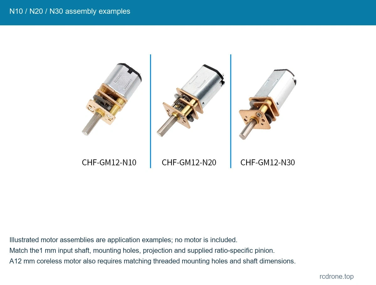 N10 / N20 / N30 assembly examples