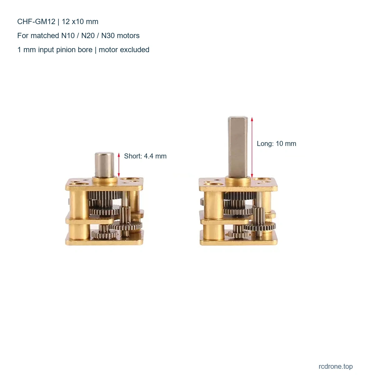 CHF-GM12 square micro gearbox overview - motor excluded