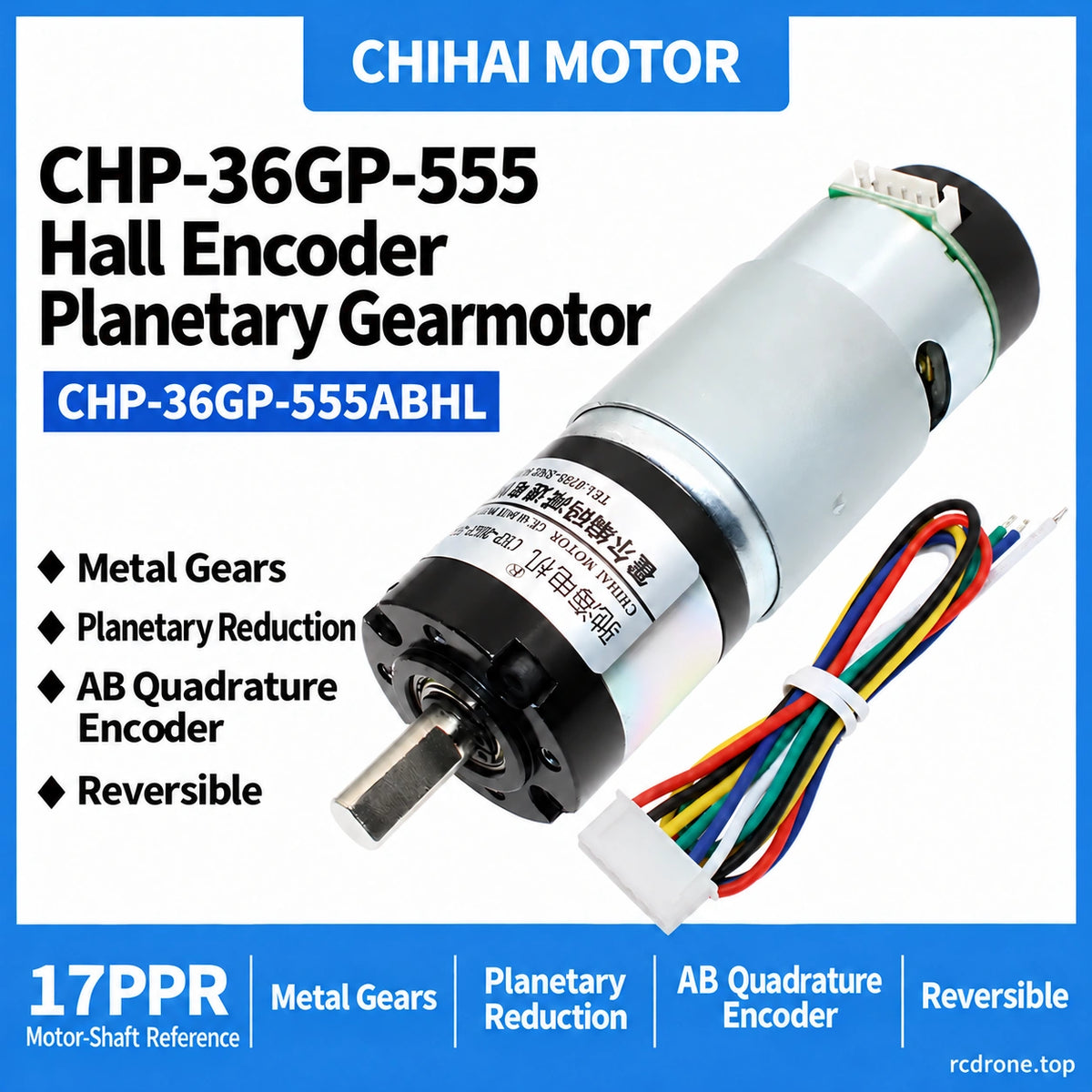 CHP-36GP-555ABHL planetary Hall encoder motor overview