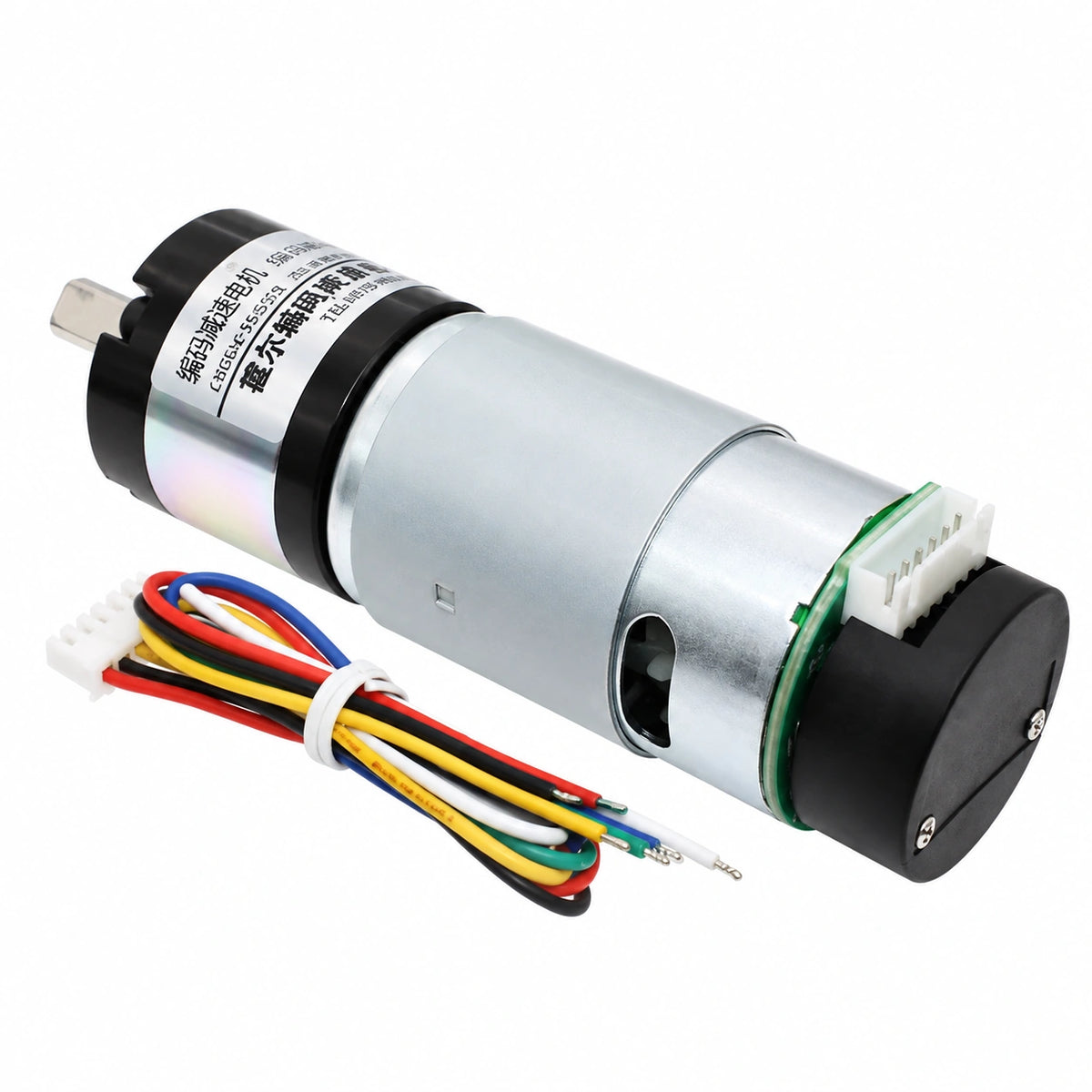 Encoder-equipped CHP-36GP-555 gearmotor and corresponding lead assembly