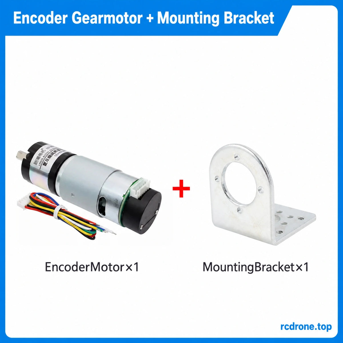 Encoder motor,lead assembly and mounting bracket package