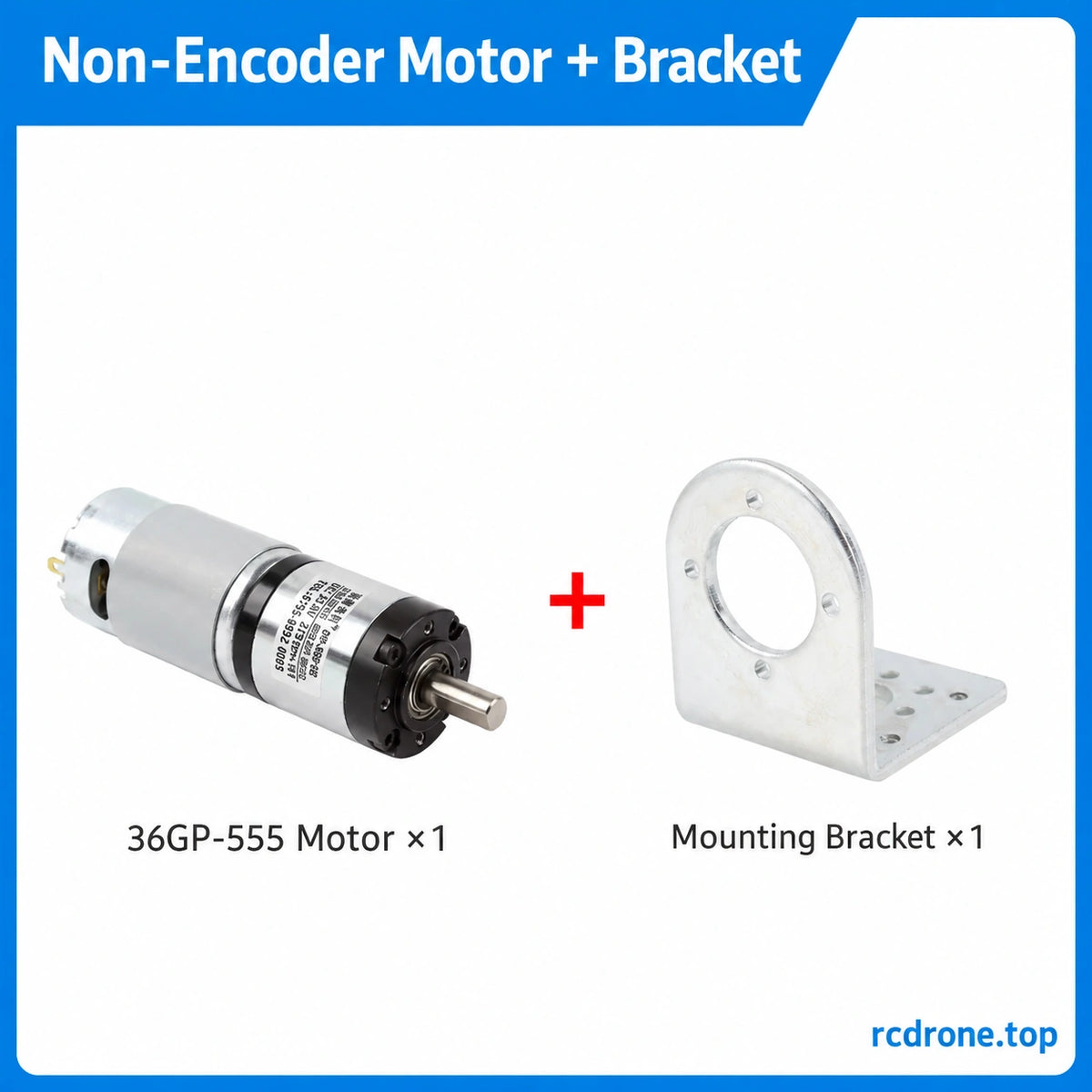 Non-encoder motor and mounting bracket package