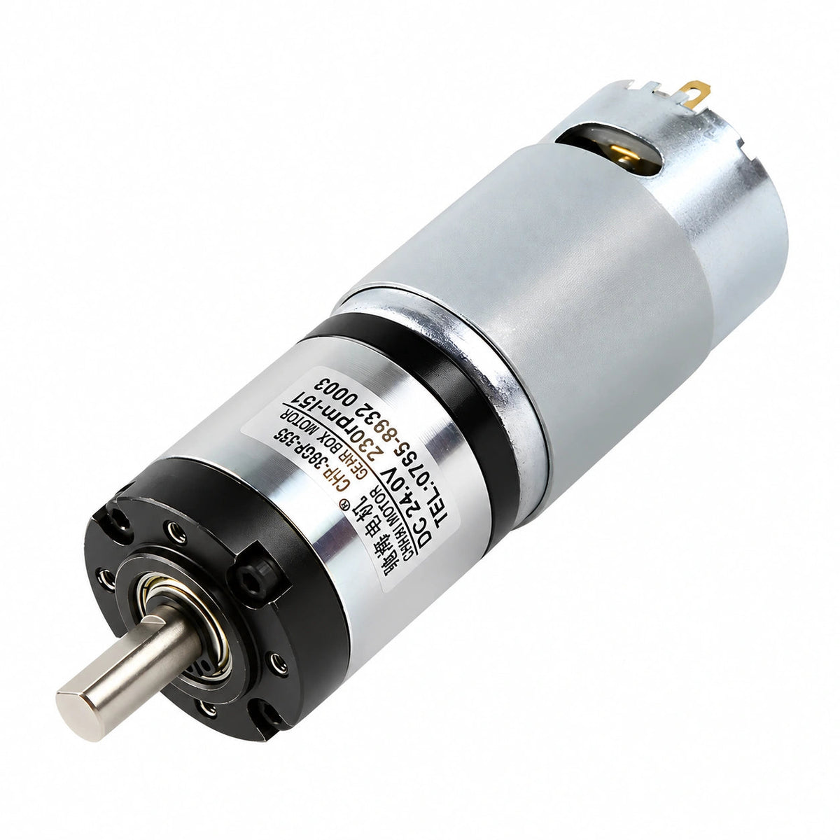 CHIHAI MOTOR CHP-36GP-555K planetary gear motor, shaft-side view
