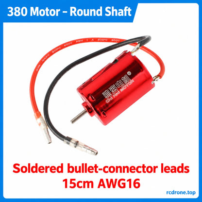 Round-Shaft Motor + Soldered Bullet Leads package contents