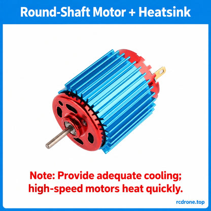 Round-Shaft Motor + Heatsink package contents