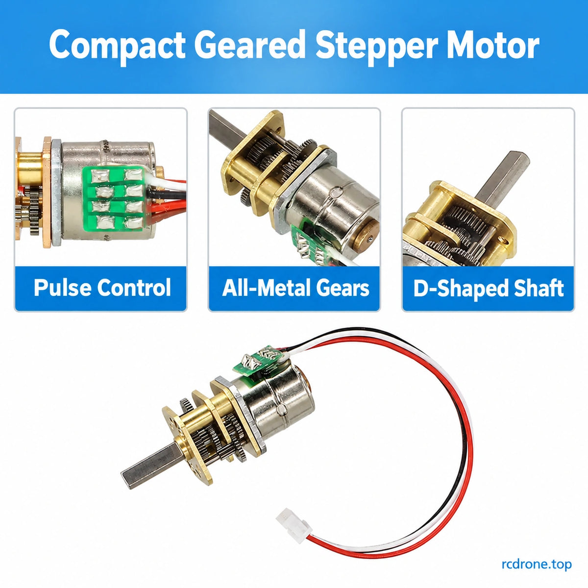Pulse control, metal gears and D-shaped shaft
