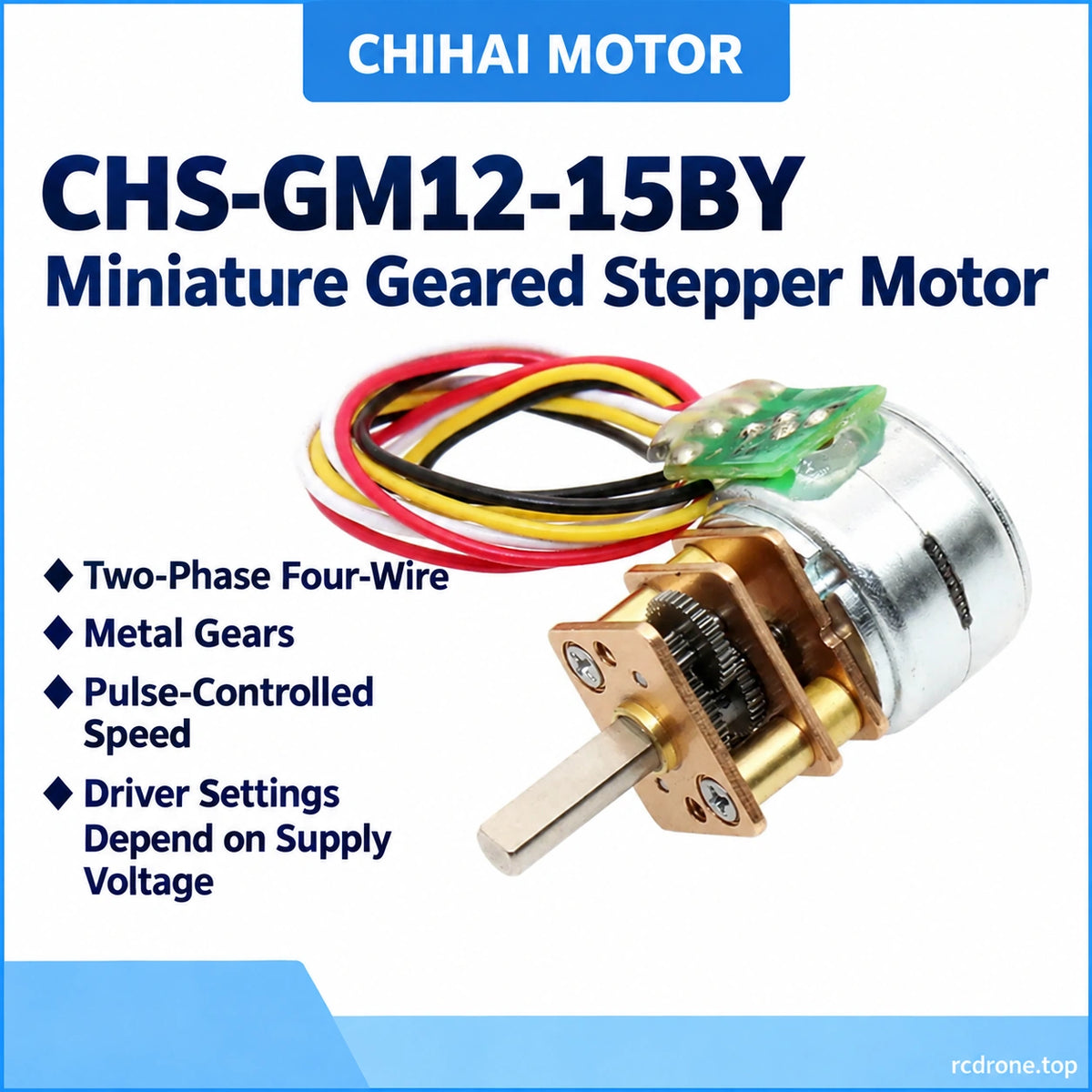 CHS-GM12-15BY miniature geared stepper motor construction and pulse-control features