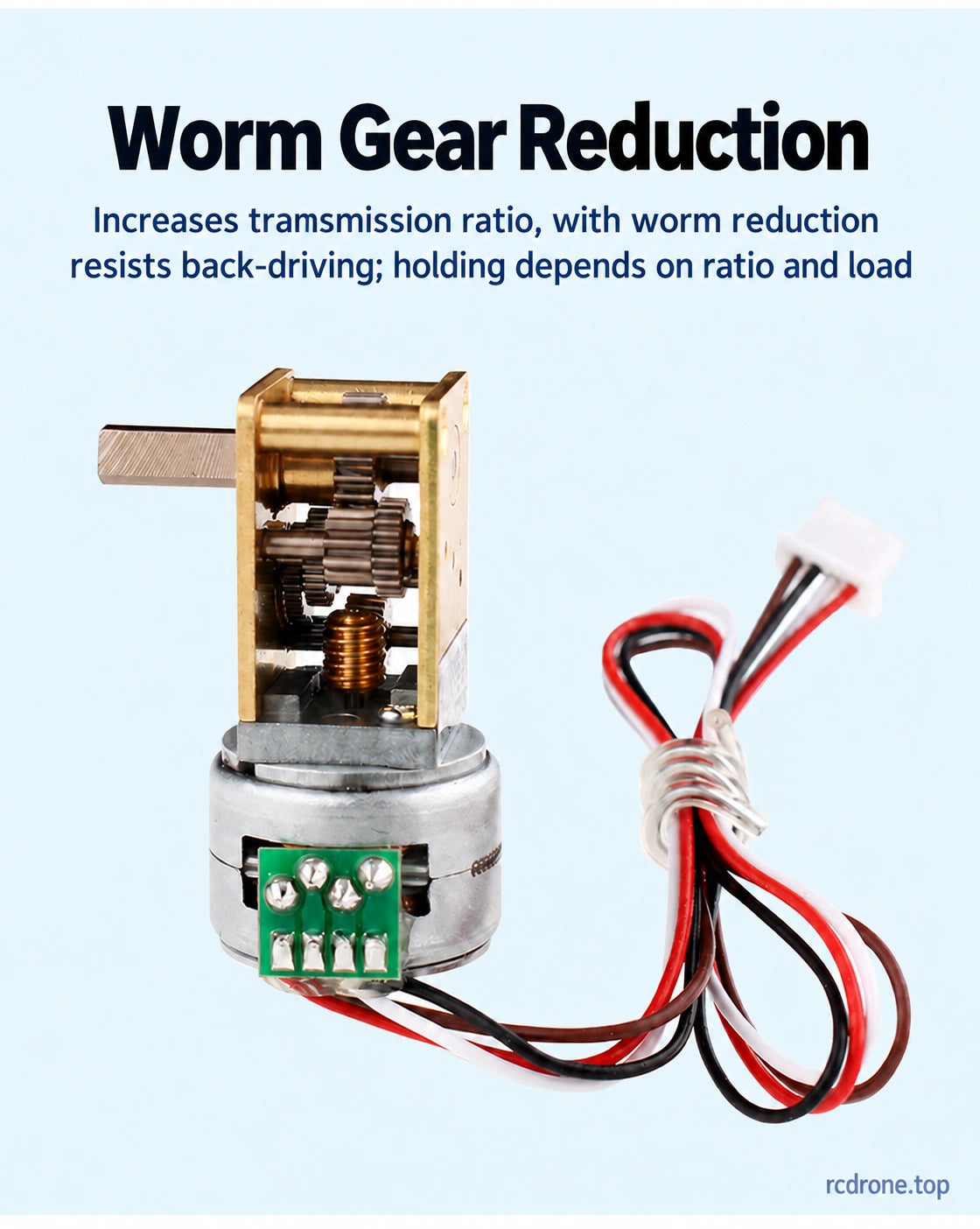 Worm-reduction construction and back-driving resistance reference