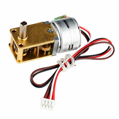 GW12T-15BY geared stepper with integral four-wire leads;shared standard-frame package photo