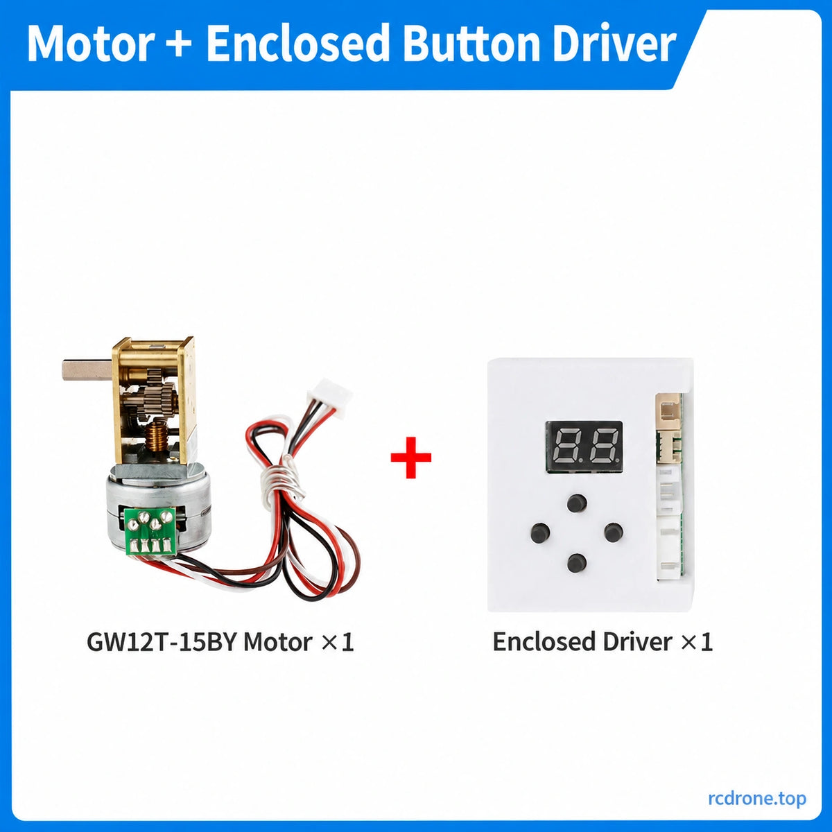 Motor and enclosed button-operated driver;603:1 uses steel-plate frame