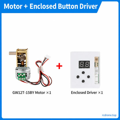 Motor and enclosed button-operated driver;603:1 uses steel-plate frame