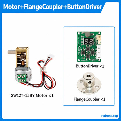 Motor,flange coupler and button driver;603:1 uses steel-plate frame