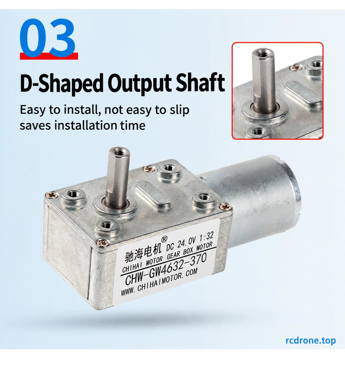 6mm D-shaped shaft