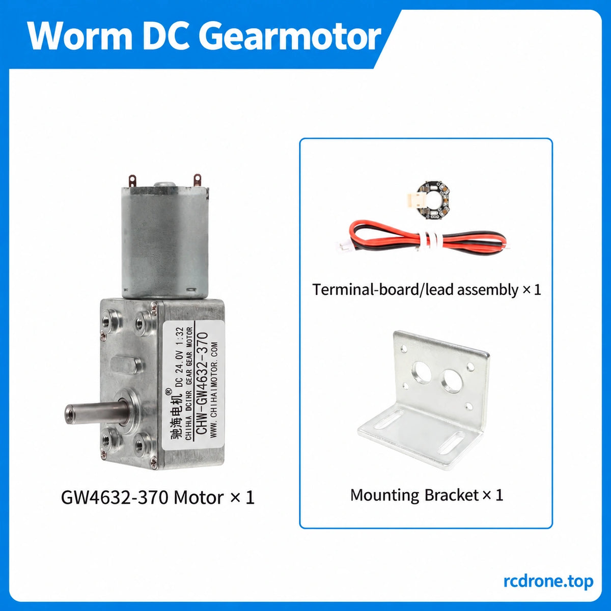 Motor,terminal-board/lead assembly and bracket package