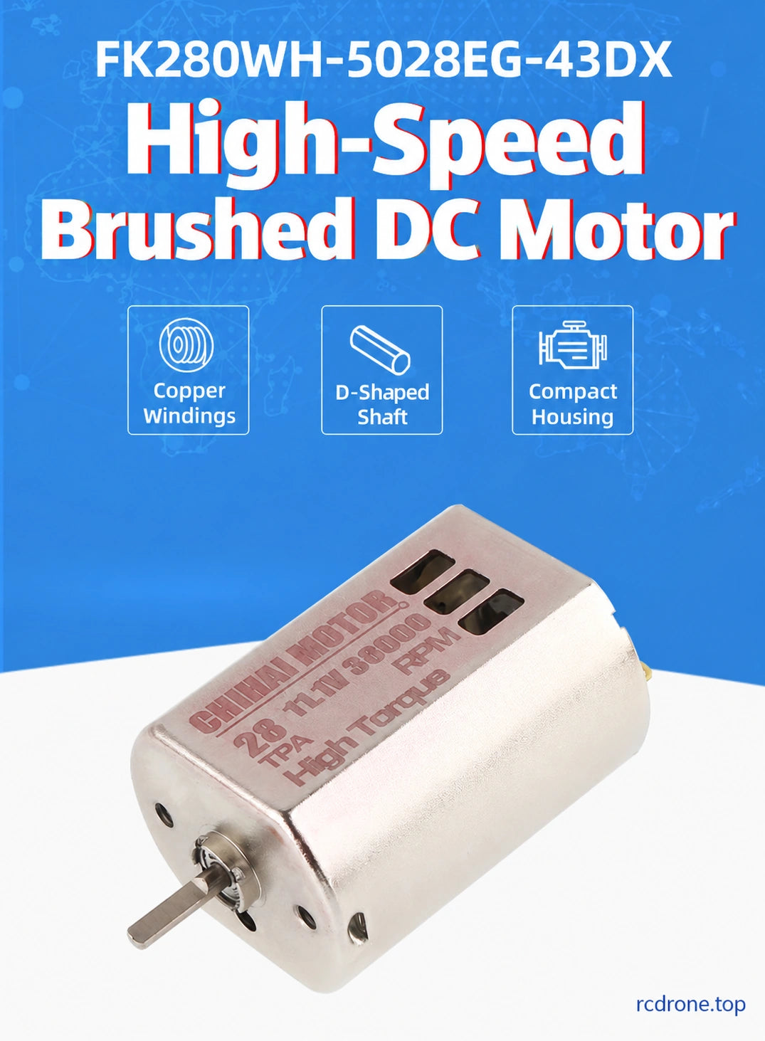 FK280WH-5028EG-43DX brushed DC motor overview