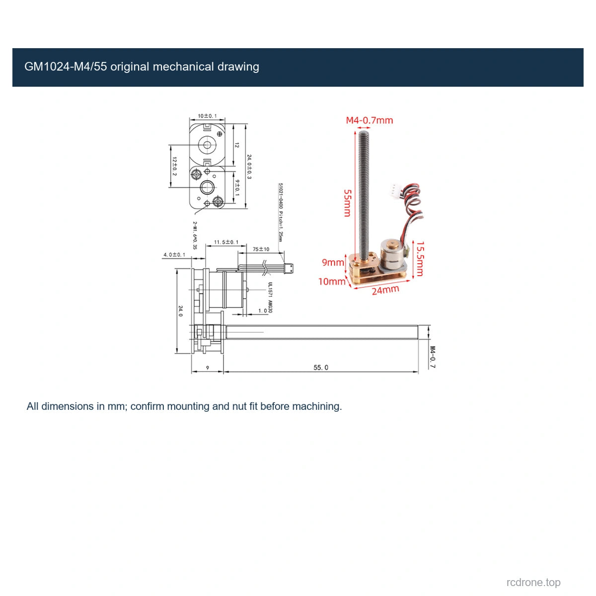 GM1024-M4/55 original mechanical drawing