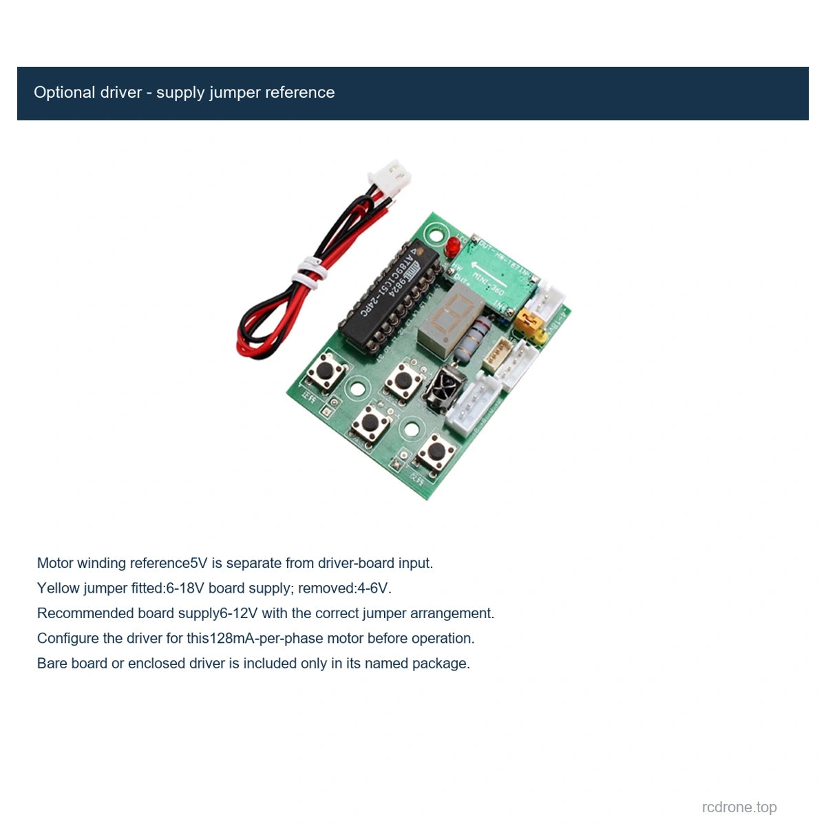 Optional driver - supply jumper reference