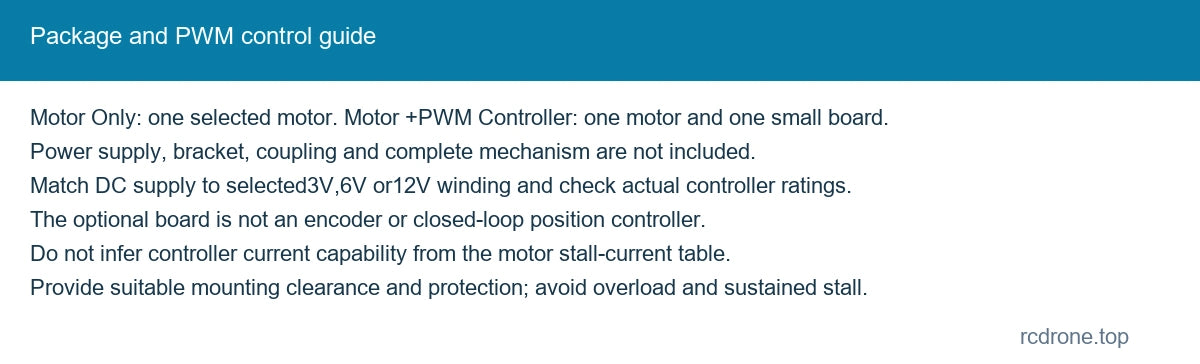 Package and PWM control guide