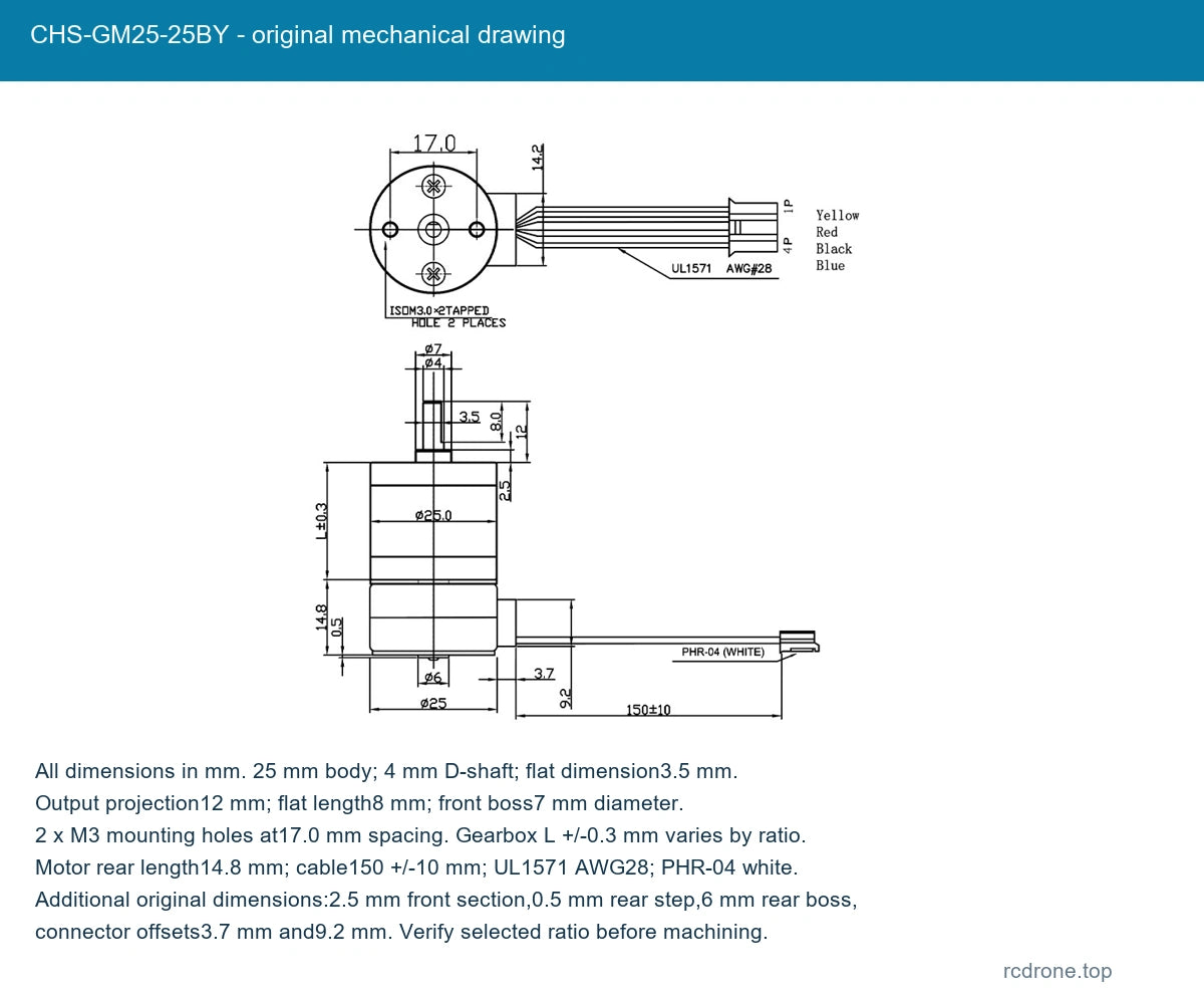 CHS-GM25-25BY - original mechanical drawing