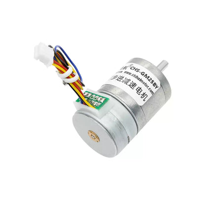 CHIHAI 25 mm geared stepper motor angled shaft view