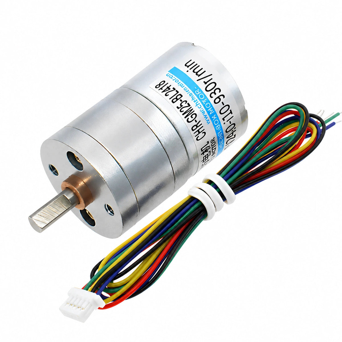 CHIHAI GM25-BLDC2418 silver brushless geared motor with five-wire lead set