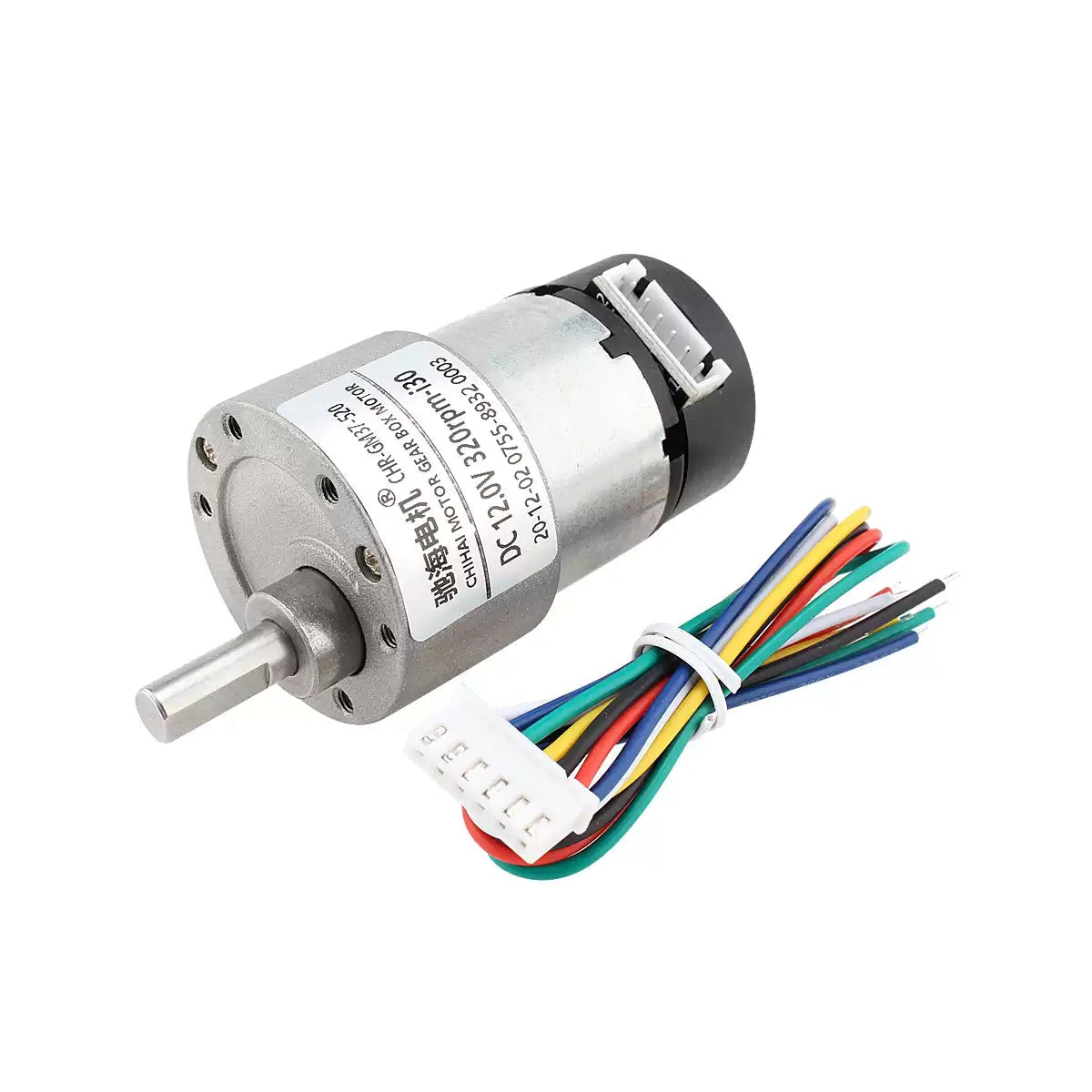 CHIHAI CHR-GM37-520 ABHL gear motor front and cable view