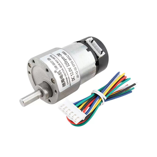 CHIHAI CHR-GM37-520 ABHL gear motor front and cable view