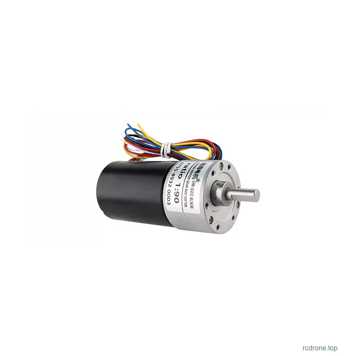 Brushless motor front view and metal gearbox