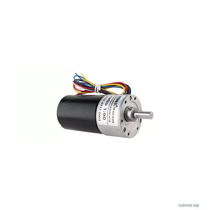 Brushless motor front view and metal gearbox
