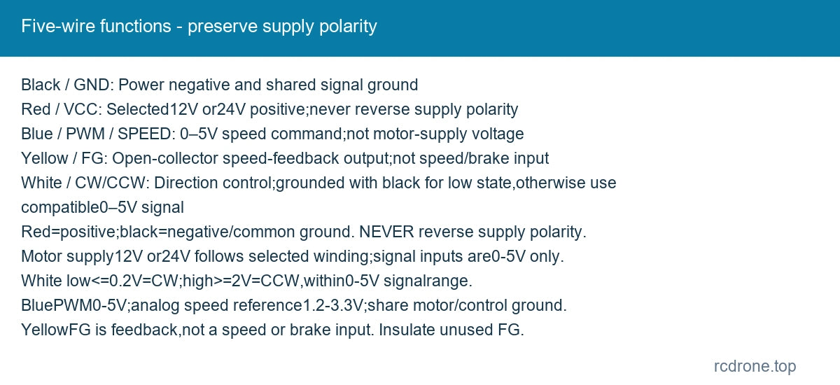 Five-wire functions - preserve supply polarity