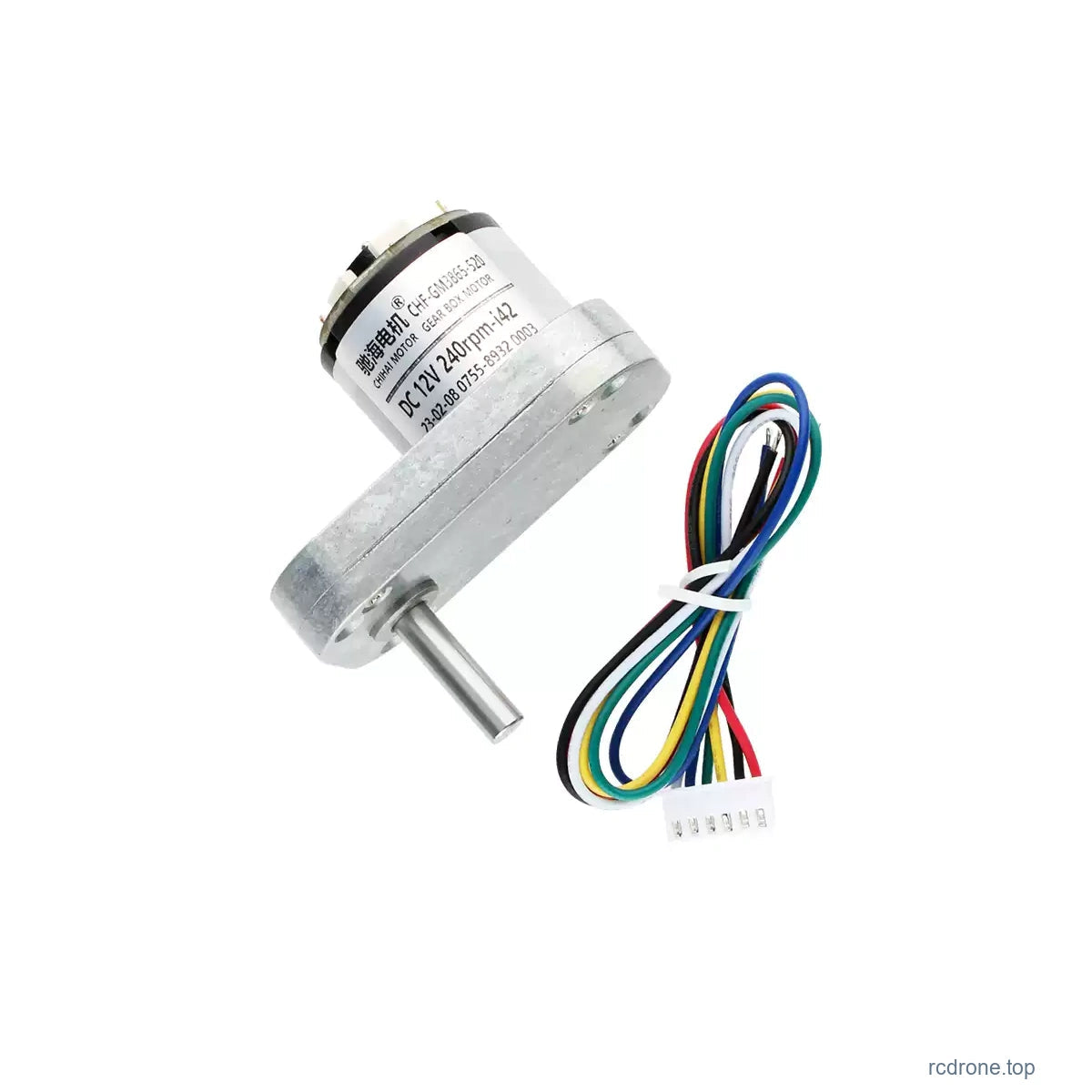 Reverse view of metal gearbox and Hall encoder motor