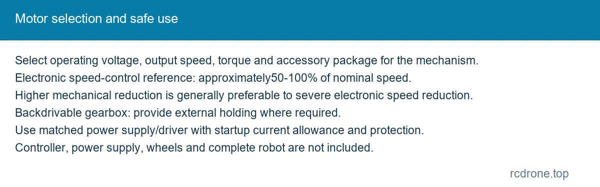 Motor selection and safe use