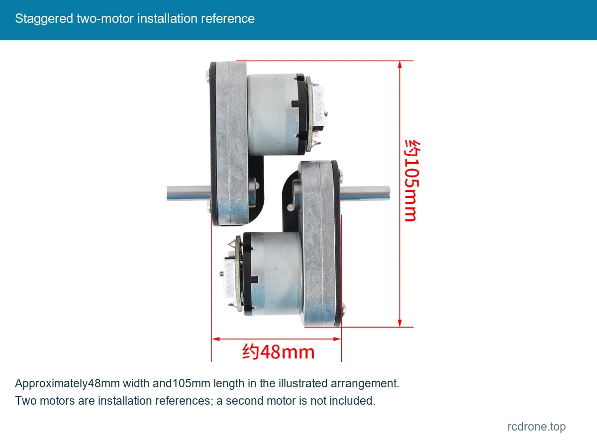 Staggered two-motor installation reference
