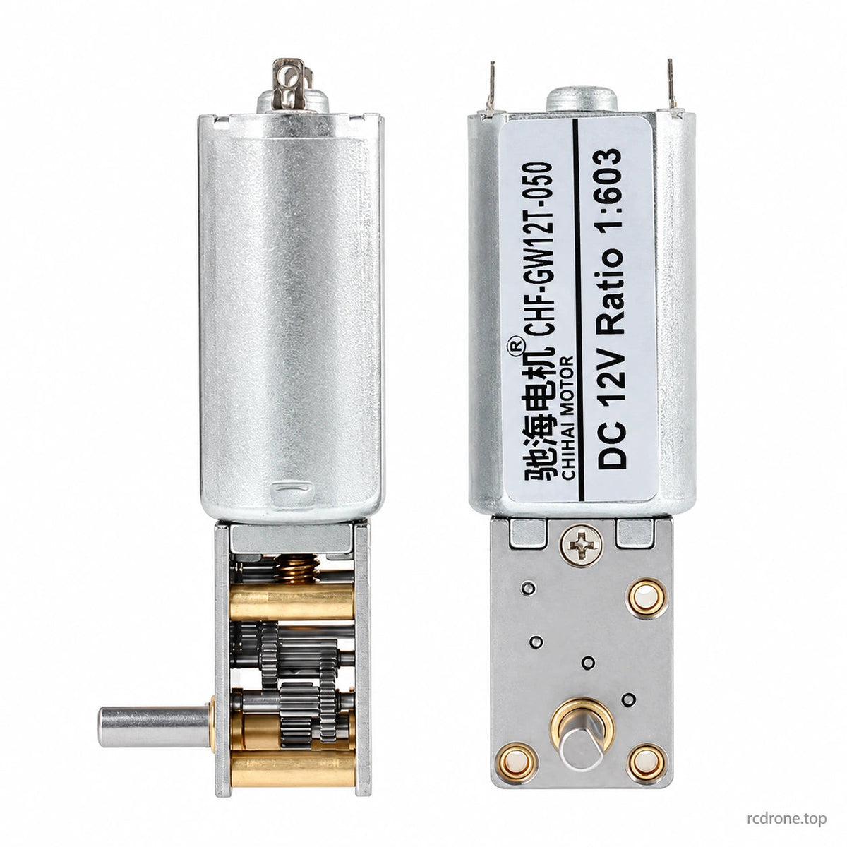 CHIHAI CHF-GW12T-050 motor shaft and gearbox views
