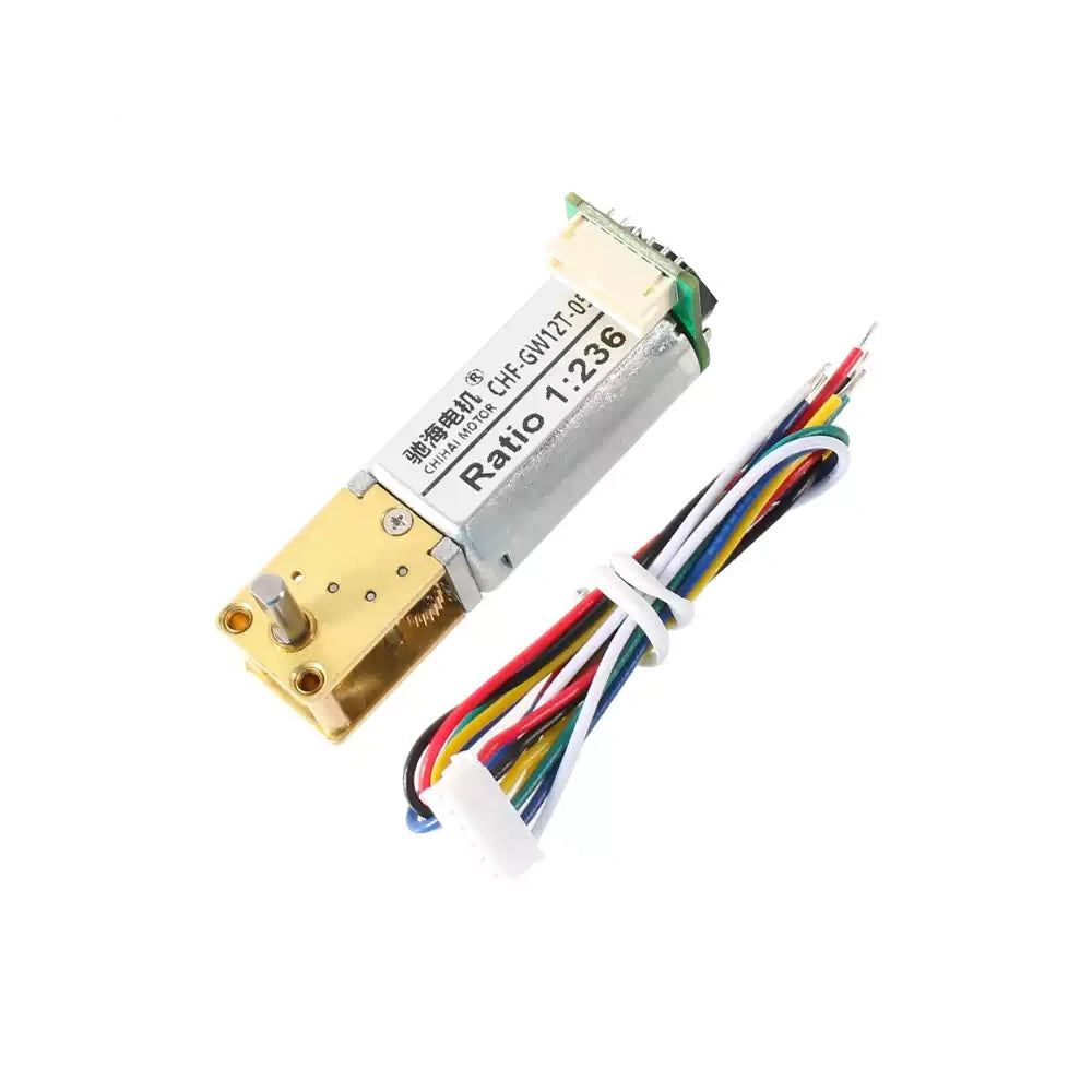 CHF-GW12T-050ABHL encoder gear motor with six-wire lead; one selected motor