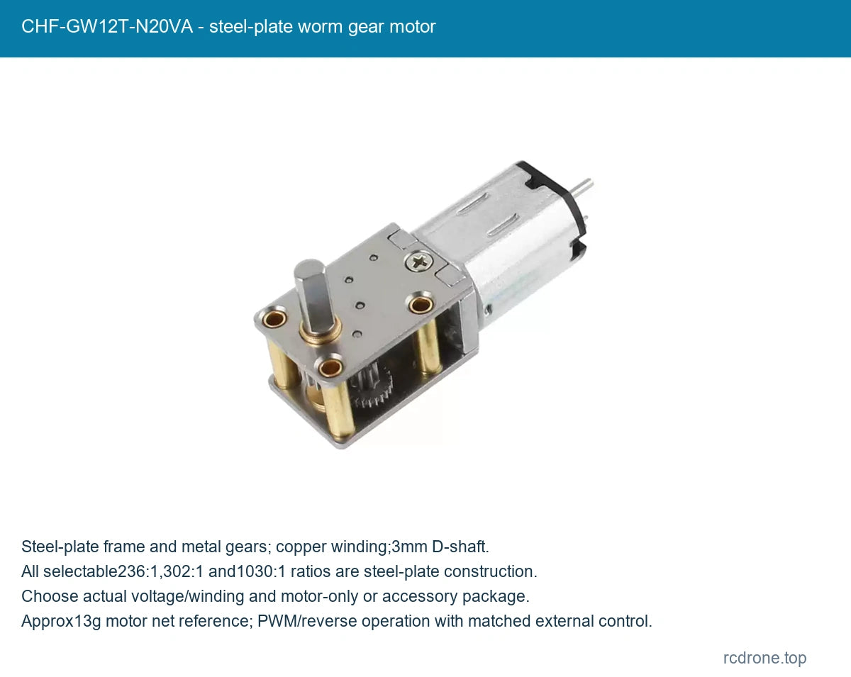 CHF-GW12T-N20VA - steel-plate worm gear motor